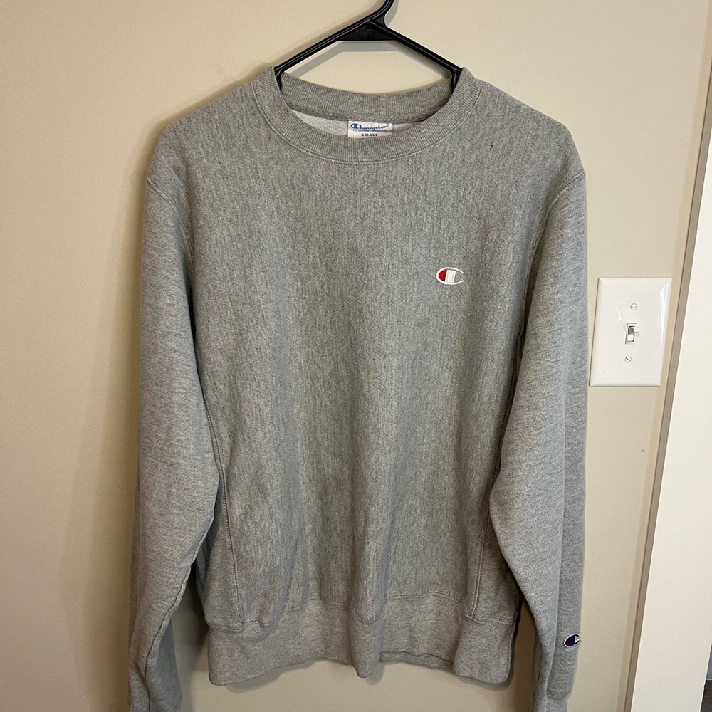 Champion Unisex Reverse Weave Gray Crewneck Sweater - Picture 3 of 7